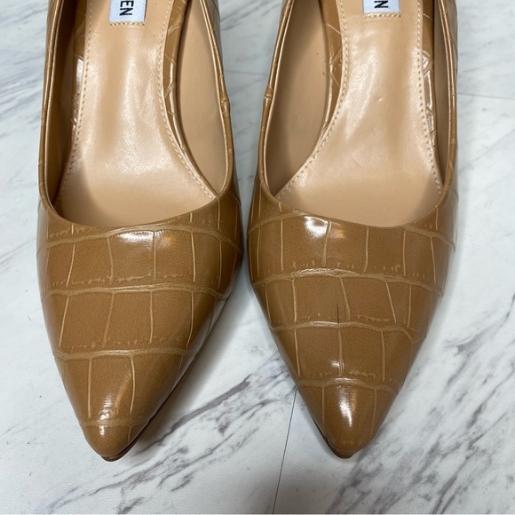 Steve Madden Luiza Brown Crocodile Embossed Pointy Toe Pump 9M - Picture 10 of 14